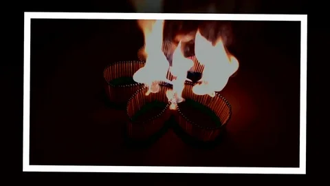 A number of matches ignited from one another Stock Footage 75554444