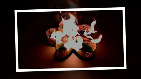 A number of matches ignited from one another Stock Footage 75556774