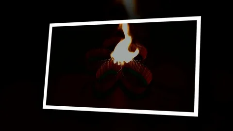 A number of matches ignited from one another Stock Footage 75559981