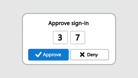 Number-Matching MFA Push Approval Card (Alpha Channel) Vídeos de archivo 329971206