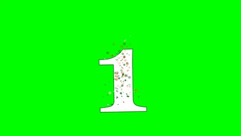 Number Motion with One on Green Screen Chroma Key Background Stock Footage 336899056