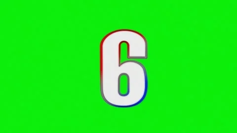 Number Motion with Six on Chroma Key for Compositing Video stock 337099576