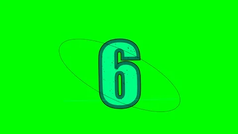 Number Moving with Six - Chroma Key Green Screen Footage Stock Footage 336898872