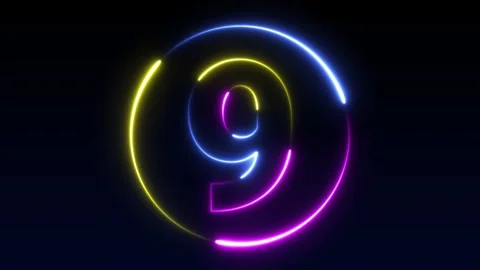 Number neon number display animation 12345678910 neon style animation neon .. Stock Footage 248667474