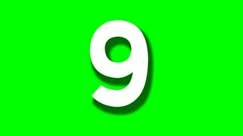 Number nine 9 cartoon animation green sc... | Stock Video | Pond5