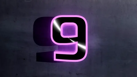 Number Nine - Animation - 3d Rendering 스톡 동영상 93000448