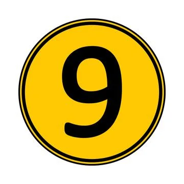 Number nine button. Ilustração Stock