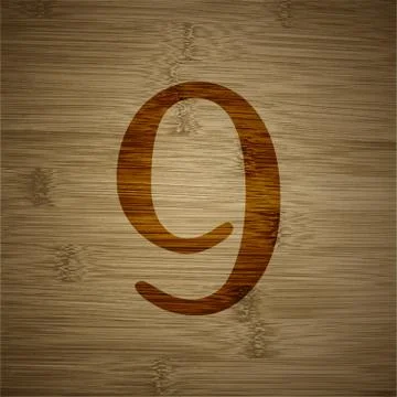 Number Nine icon symbol Flat modern web design with long shadow and space for Stock Illustration
