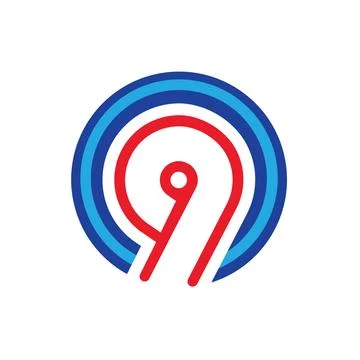Number nine icon vector concept design template Illustration
