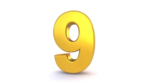 Number Nine - Rotating and Appearing Video stock 8600918