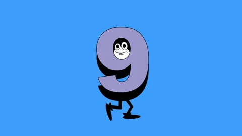 The number nine is walking on the blue screen Stock Footage 242745291