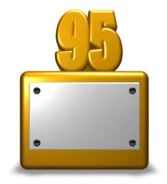 Number ninety-five on socket - 3d rendering Illustrazione stock