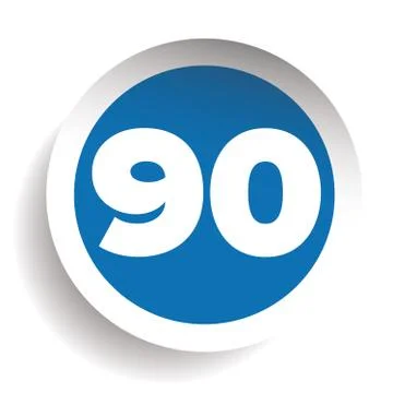 Number ninety icon vector Stock Illustration