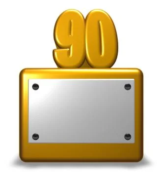 Number ninety on socket - 3d rendering Illustrazione stock