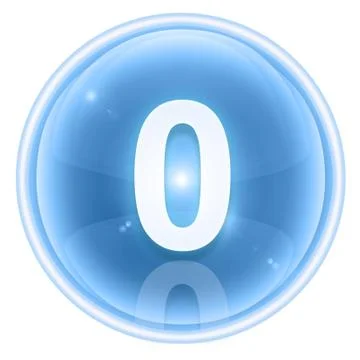 Number null icon ice, isolated on white background Stockillustratie