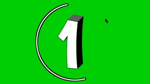 Number one 1 cartoon animation green scr... | Stock Video | Pond5