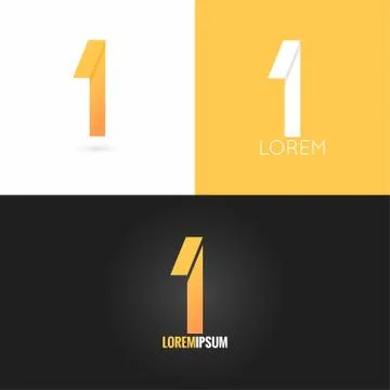 Number one 1 logo design icon set background Stock Illustration