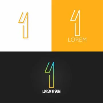 Number one 1 logo design icon set background Stock Illustration