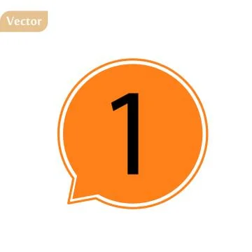 Number one 1 speech bubble logo icon design template elements. Vector color s Stock Illustration