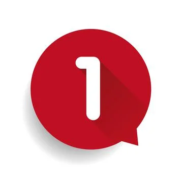 Number one 1 speech bubble red Illustrazione stock