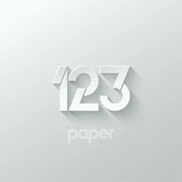 Number one 1 two 2 three 3 logo paper set Stock Illustration