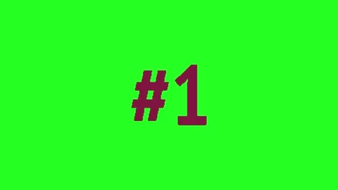 Number one animation on green screen Vidéo 329331507