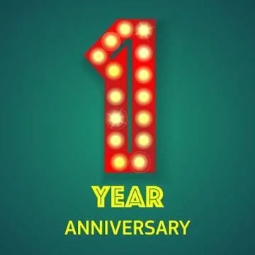 Number one anniversary Stock Illustration