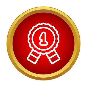 Number one award rosette representing victory and success Stock Illustration