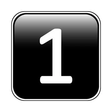 Number one button. Ilustração Stock