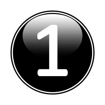 Number one button. Ilustração Stock