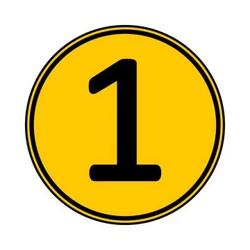 Number one button. Ilustração Stock