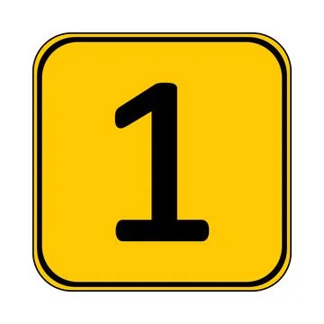 Number one button. Ilustração Stock