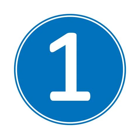 Number one button. Ilustração Stock