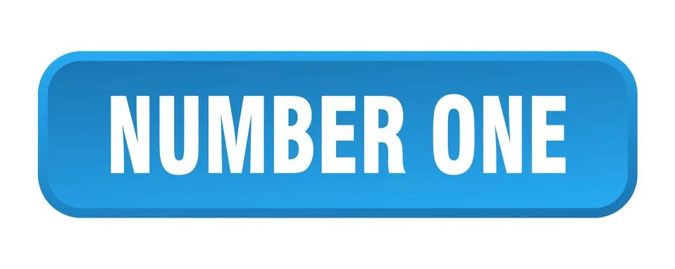 Number one button. number one square 3d push button Illustrazione stock