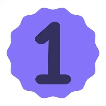 Number One Color Vector Graphic Stock Illustration