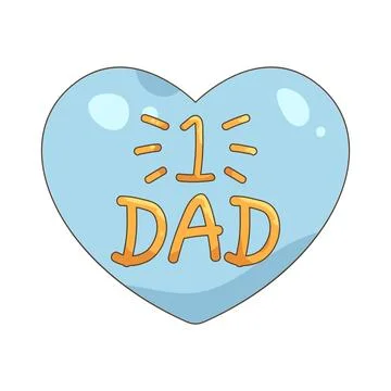 Number One Dad heart Stock Illustration
