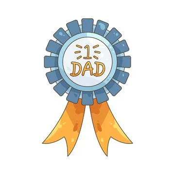 Number One Dad ribbon Stock Illustration