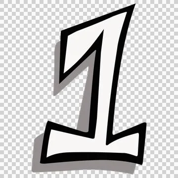 The number one design is suitable for comic designs, logos, icons and others 스톡 일러스트