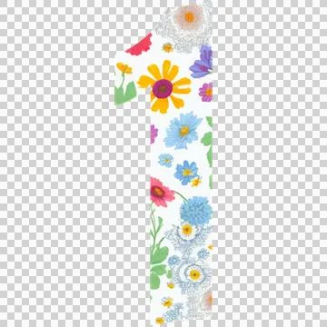 Number one flowers Stock Illustration