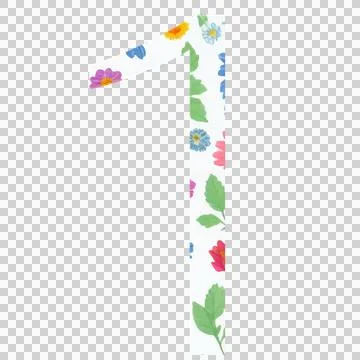 Number one flowers white Stock Illustration