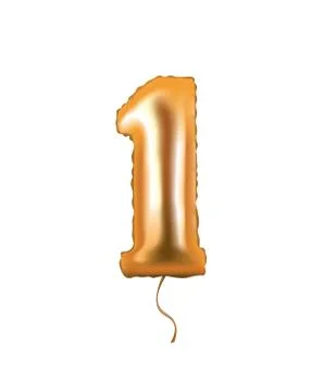 Number one foil balloon Stock Illustration