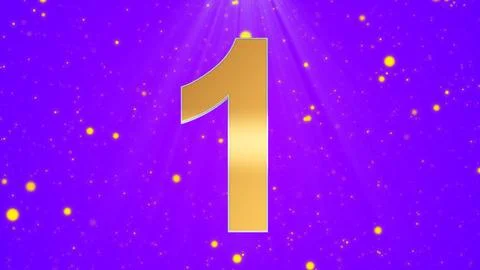 Number One in Glittering Blue Particles Ilustración de archivo