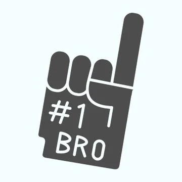 Number one glove solid icon. Foam finger number 1 vector illustration isolated Stock Illustration