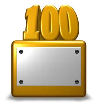 Number one hundred on socket - 3d rendering Stock Illustration
