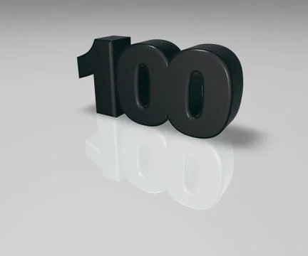 Number one hundred on white background - 3d illustration Stock Illustration