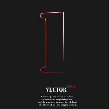 Number one icon symbol Flat modern web design with long shadow and space for  Stock Illustration
