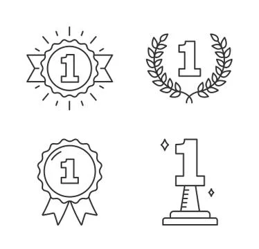 Number One Icons Illustrazione stock