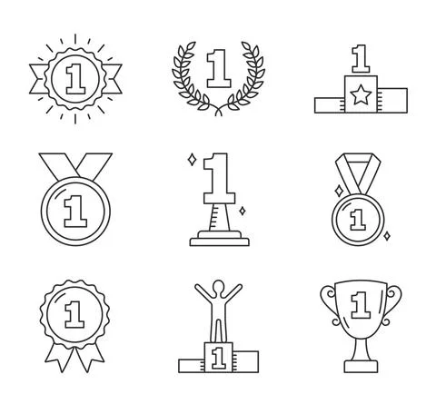 Number One Icons Stock Illustration
