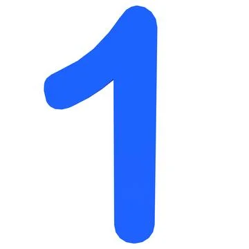 Number One isolated on white background Stock Illustration