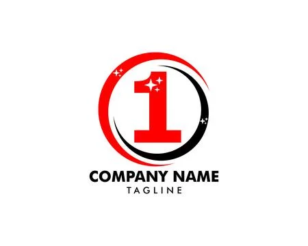Number one logo, Logo 1 vector template Stock Illustration